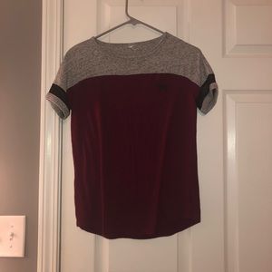 Tri-color maroon PINK short sleeve